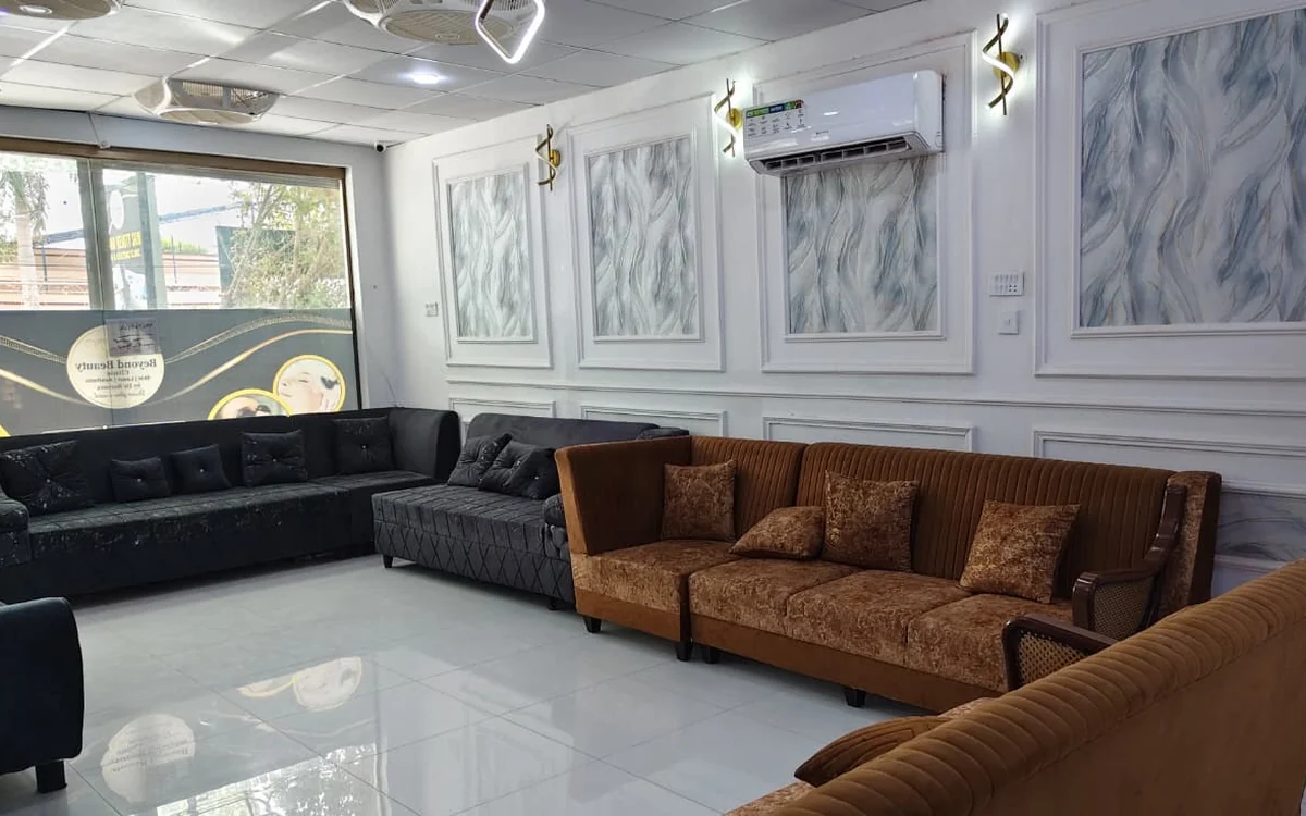 Waiting lounge at Beyond Beauty Skin, Laser and Aesthetic Clinic, Vehari